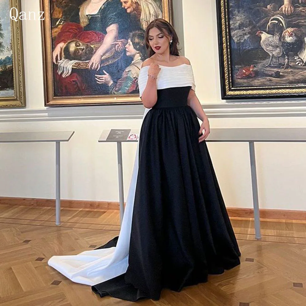 Qanz elegancka sukienka na studniówkę Vestidos De Gala Women فساتين حفلة موسيقية bez ramiączek dworska suknia wieczorowa dla kobiet فساتين الس