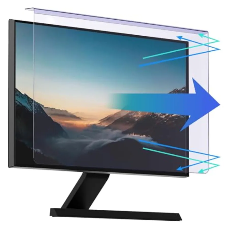 

2 Pack Anti ue Lig Monitor Screen Protector - 16:9/16:10, Hanging Type ue Lig ocking Filter, Anti-Scratch Eye Protection for De