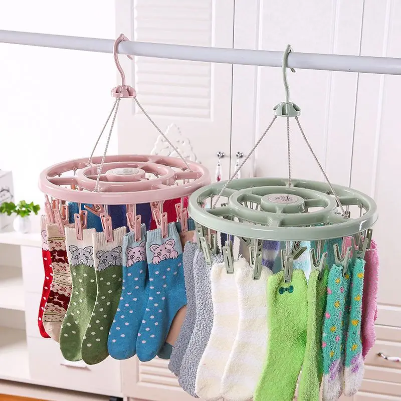 Bold Drying Clothes Hanger Student Dormitory Multi-clip Drying Clothes Socks Hanger Multi-functional Windproof Clip Socks Rack