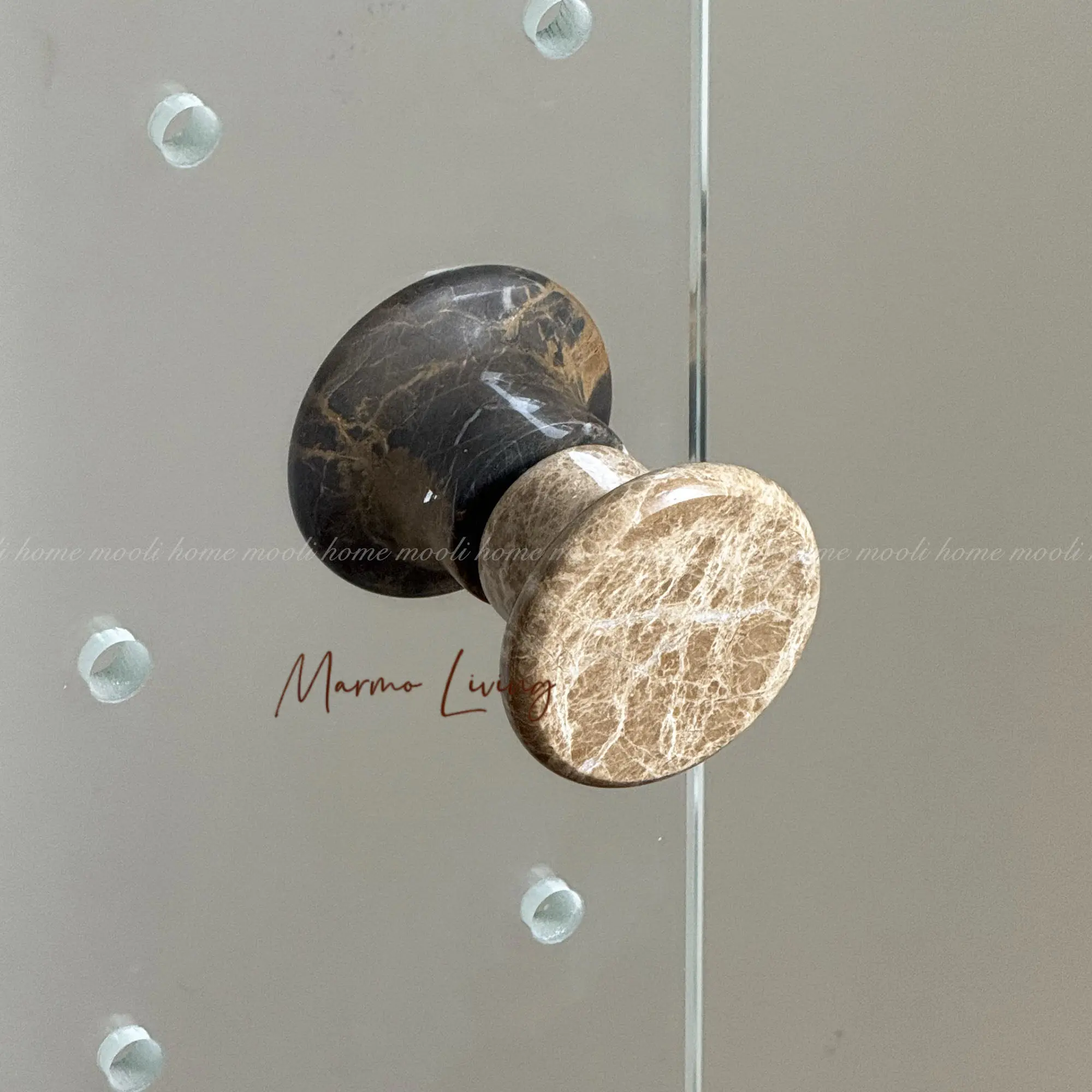 

Glass Door Marble Handle Towel Hook Designer Art Travertine Stone Pull Bathroom Home Decoration