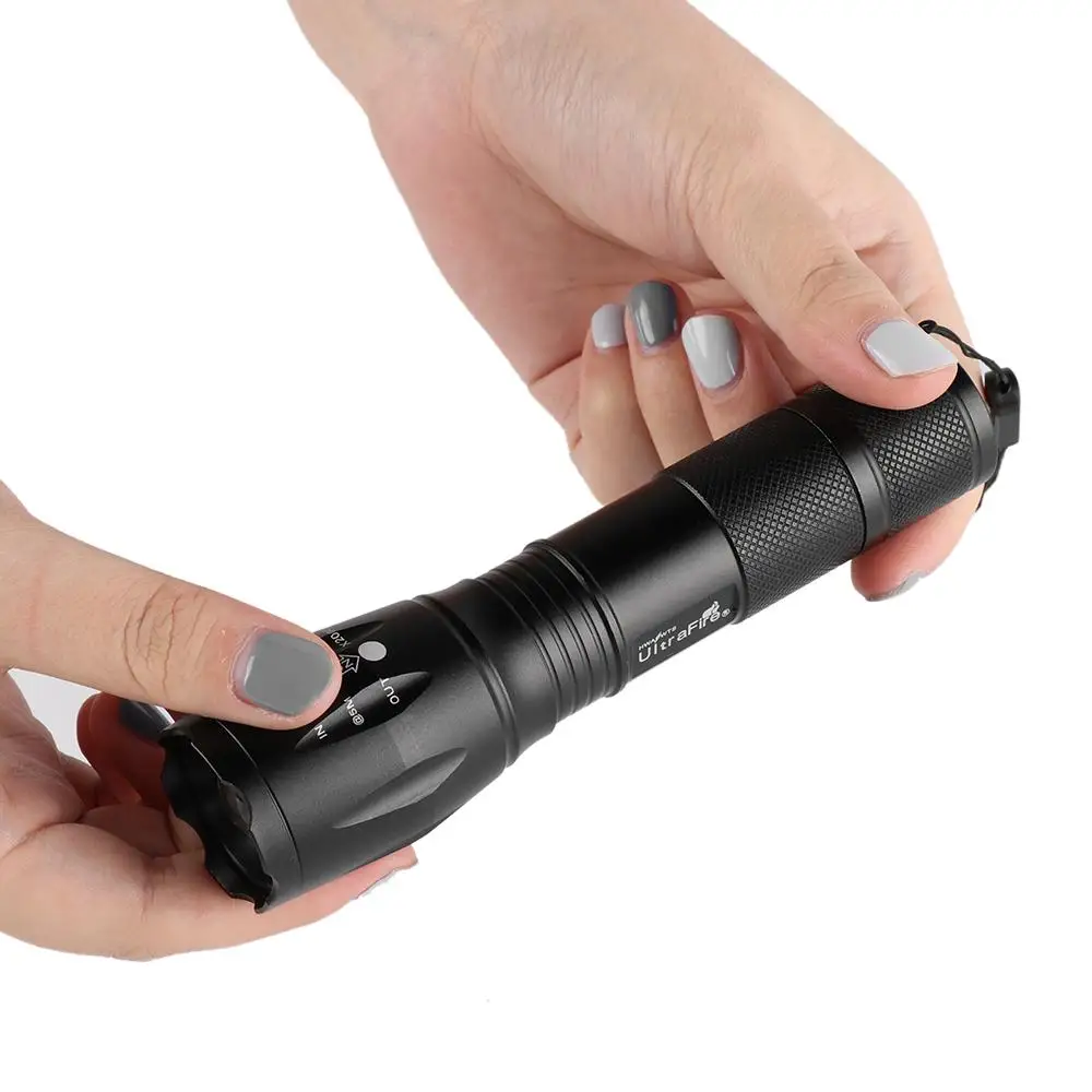 Practical E17 XML  LED Zoom Flashlight Waterproof Torch 3800Lm 5 Mode Bright For Outdoor Camping Hiking Durable