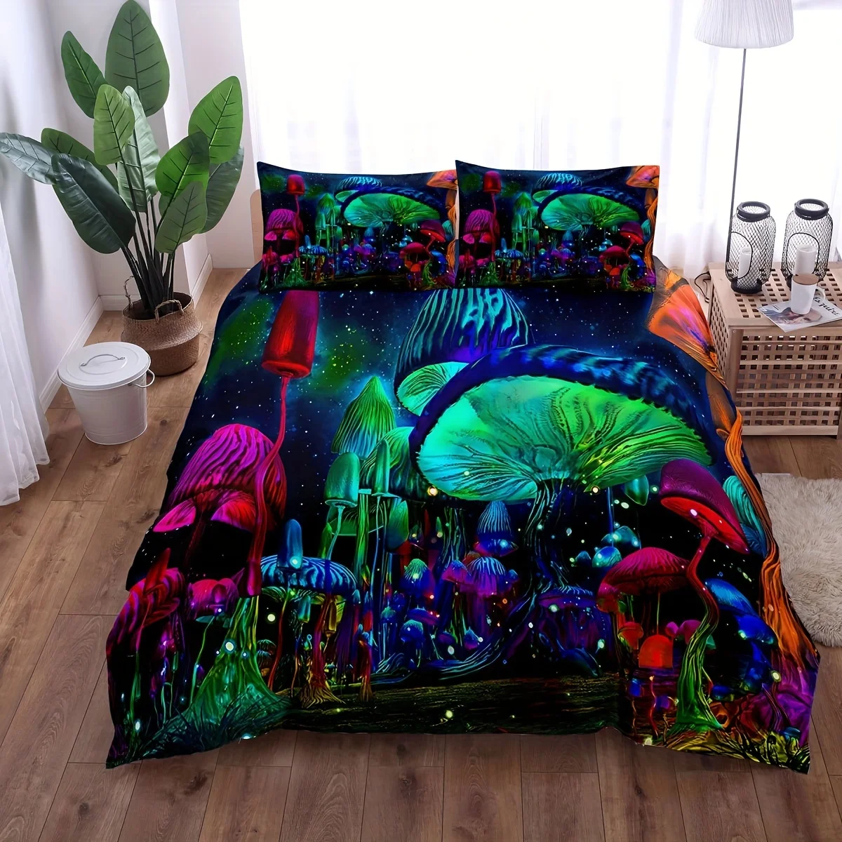 

Fantasy Mushroom Print Bedding Set Soft Comfortable Duvet Cover For Bedroom Guest Room Decor1*Duvet Cover + 2*Pillowcase