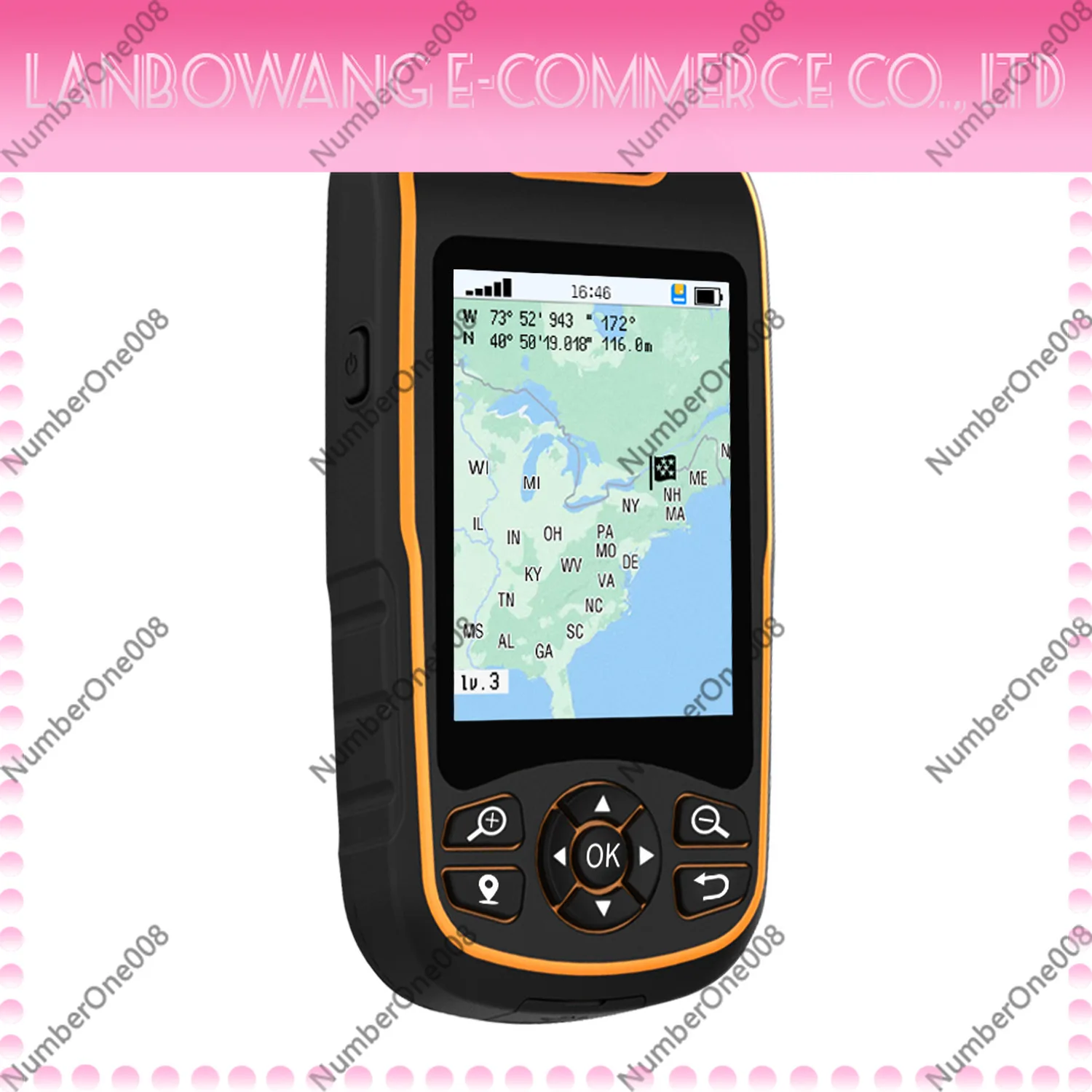 Handheld GPS Locator Latitude Longitude Coordinate Measuring Instrument Outdoor Navigator English Version Portable