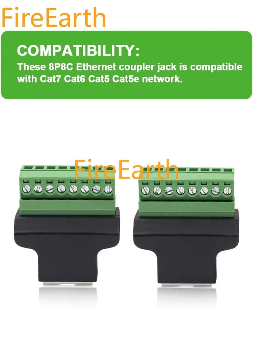 Konektor Adaptor Terminal Sekrup RJ45 Breakout, Jack Betina 8p8c ke Konektor Terminal Sekrup 8 Pin untuk Cat6 Cat5/5e DVR 2pc
