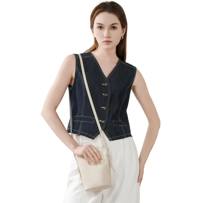 

2025 Autumn Winter 100% First layer Cowhide Mini Phone Crossbody Bag Luxury Gift For Women Compact and Lightweight Bucket Bag