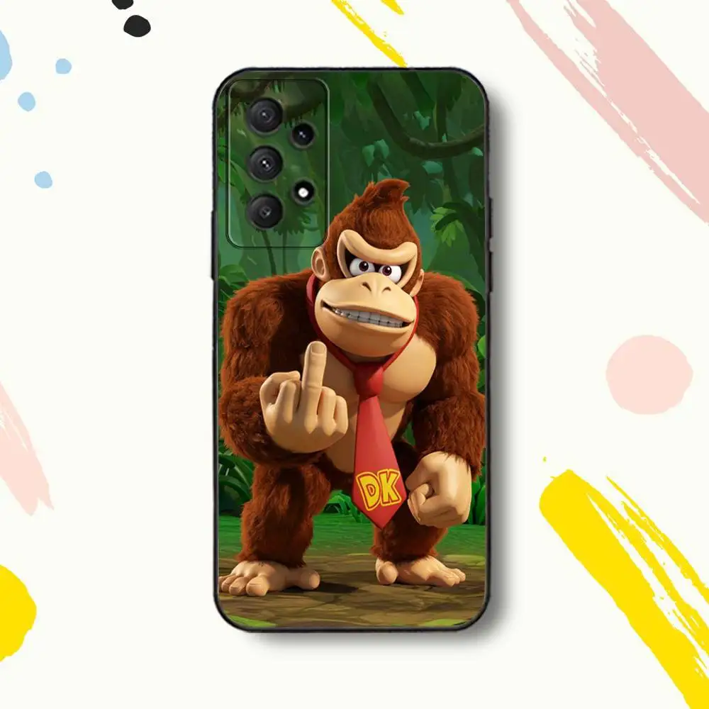 حافظة هاتف كلاسيكية D-Donkey K-kong لهاتف سامسونج جالاكسي A 80,72,73,91,53,22,51,52,5G,Plus,J,Note غطاء أسود ناعم