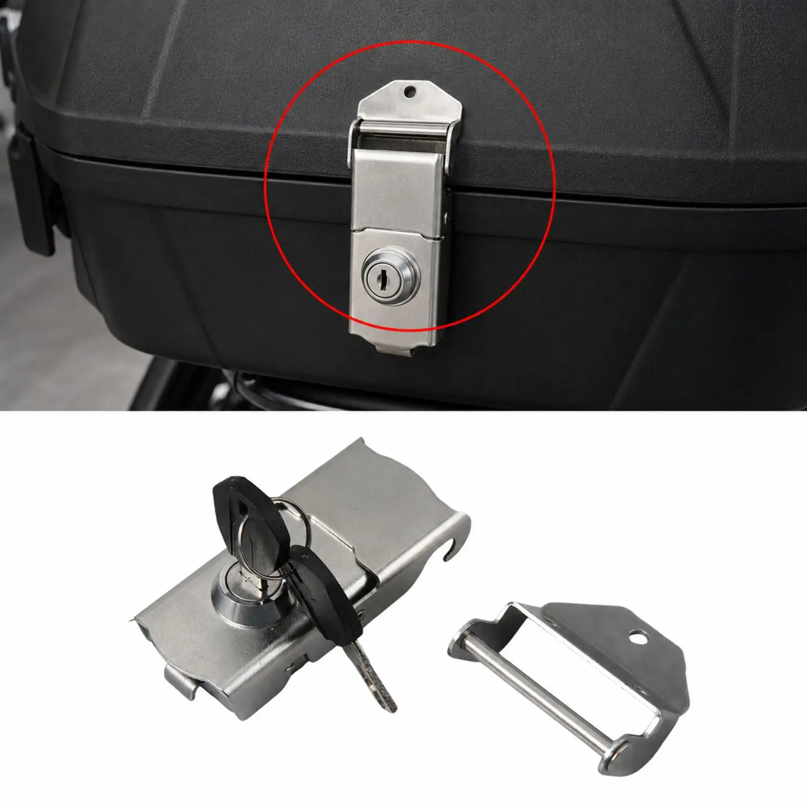 Motorbike Rear Trunk Case Lock Secure Anti Theft Stainless Steel Hardware with Keys for Electric Motorcycles