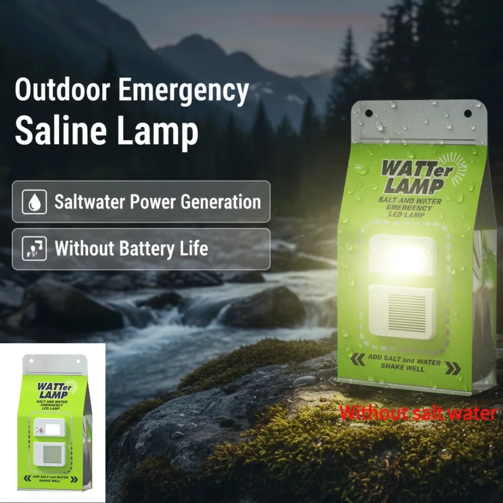 

Светодиодный уличный аварийный фонарь, работающий на соленой воде, многоразовый портативный фонарь для кемпинга, пикников, походов и при отключении электричества