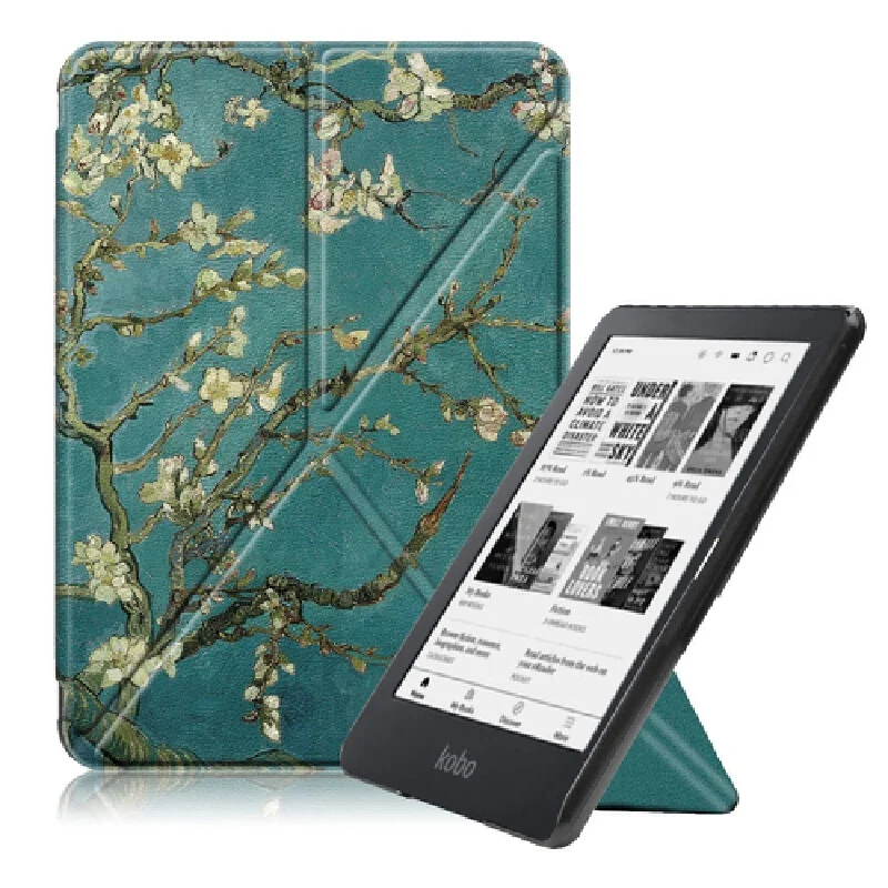 Leather Stand Case For Kobo Nia N306 E Book Reader Shockproof Multi Fold Flip Protective Cover Shell