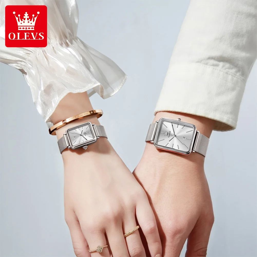 OLEVS 3692 Lover's Watch for Men Women Simple Fashion Elegant Original Waterproof Calendar Couple Watches Quartz Watch Gift Box