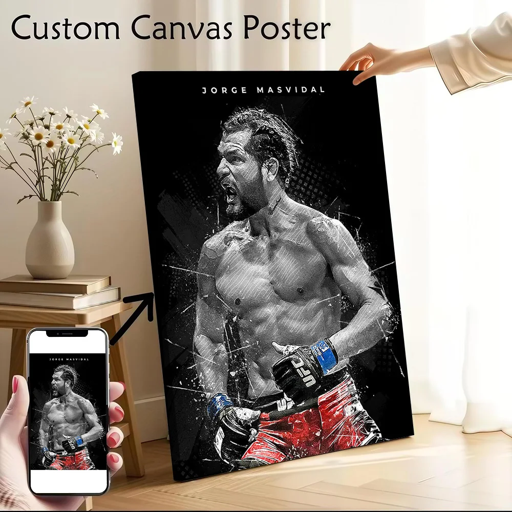 Jorge Masvidal Printed Canvas Poster Personalized High Quality Wall Art Paintings for Home Decor Living Room Bedroom Accessories