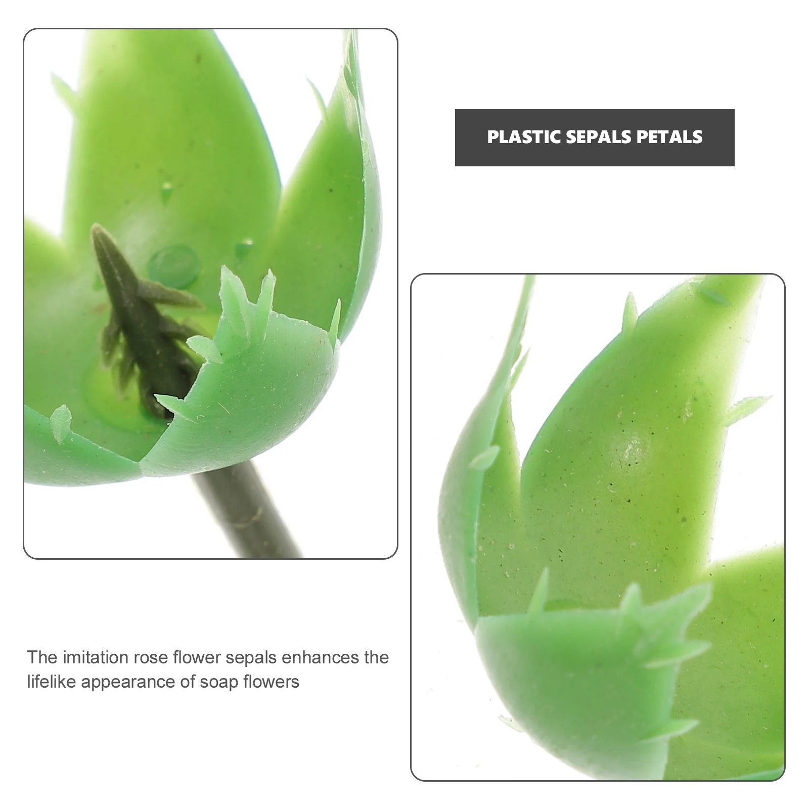 

Artificial Calyxes Plastic Green for DIY Making Decorative Realistic Rose Supplies Fake Sepals Elegant Soap for DIY