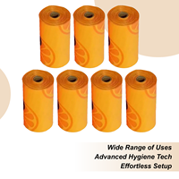 Poop Bags For Dogs 7 Pieces Orange Scented Dog Waste Bags Citrus Scented Tear Resistant Garbage Containers Leak Proof Pet