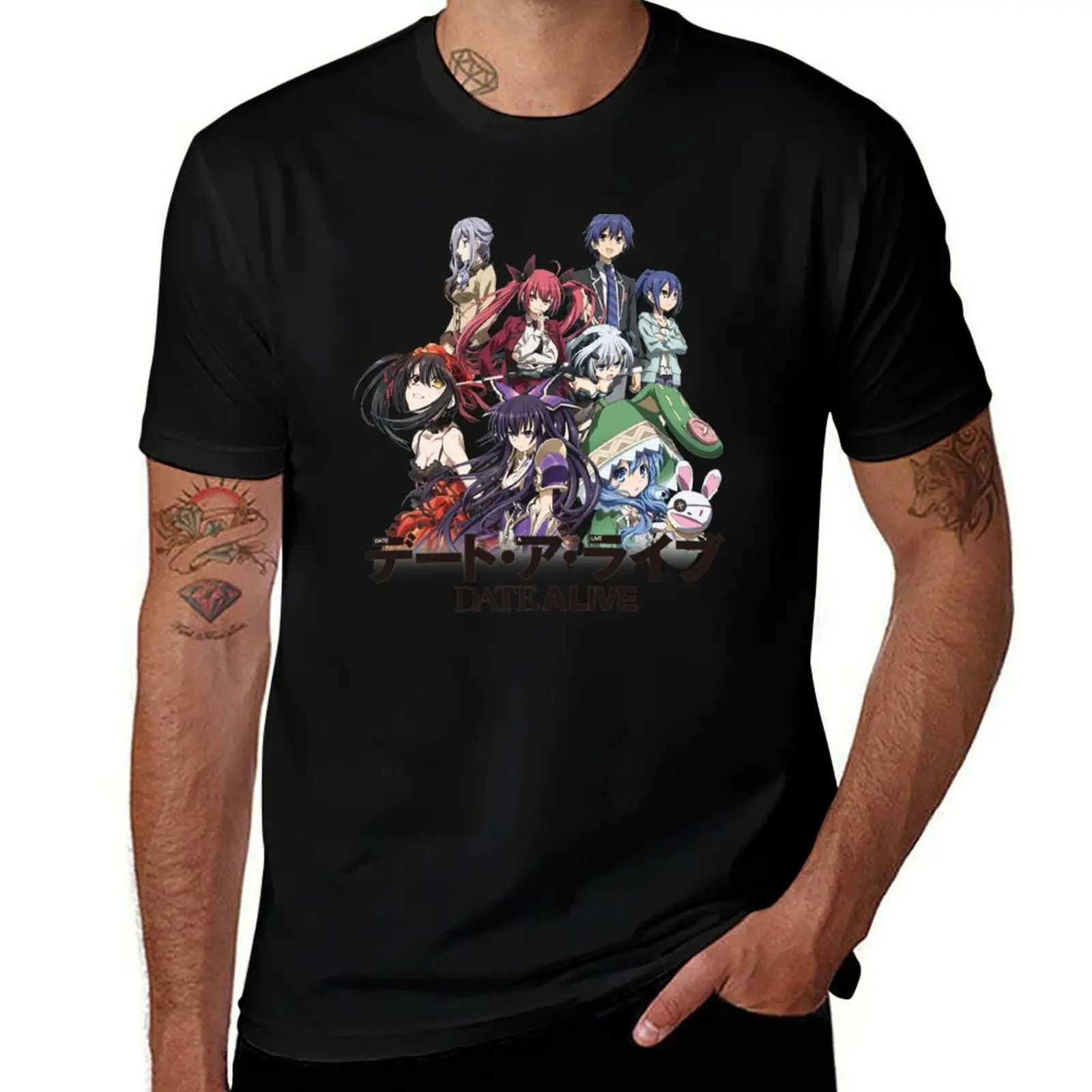 

Футболка Date A Live, черная хлопковая футболка, простая мужская посылка, футболки для мужчин, винтажная футболка с рисунком
