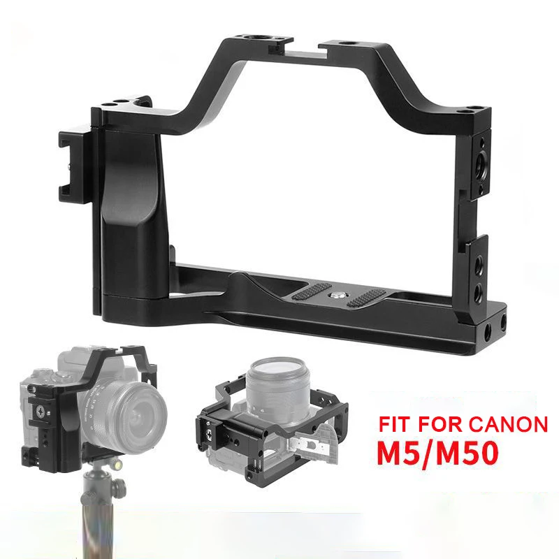 KIMRIG EOS M50 Cage With Three Cold Shoe Mount Adapter For Canon Eos M50 M5 Photo Studio Dslr Camera Accessory