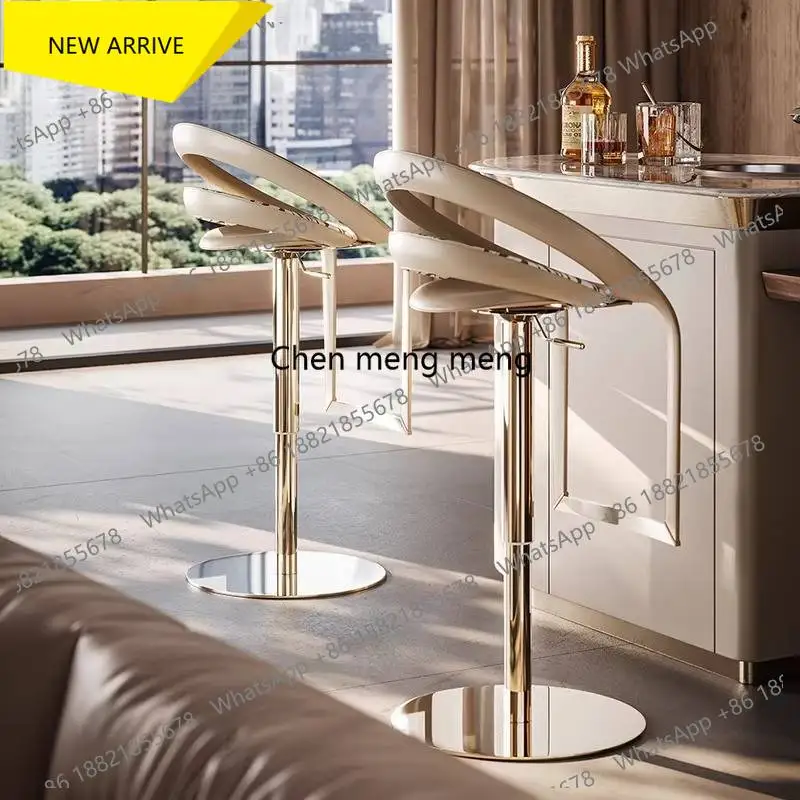 

B178 Luxury Adjustable Bar Chair Metal White High Swivel Modern Bar Chair Ergonomic Cafes Banco Para Barra Cocina Club