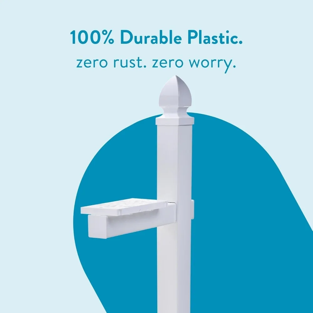 Caixa de correio arquitetônica com poste de plástico, códigos A, B, C compatíveis, cor branca para fácil instalação