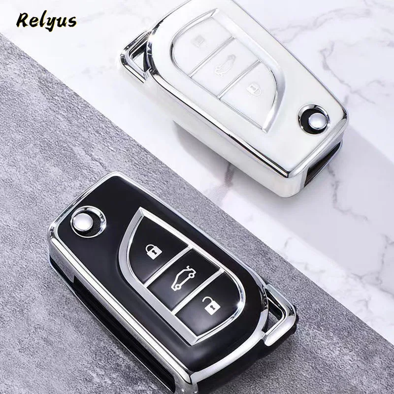 New Soft TPU Car Key Case Fob For Toyota Auris Corolla Avensis Verso Yaris Aygo Scion TC IM Camry RAV4 Forturner Car Accessories