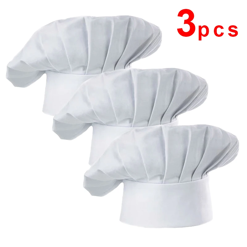 3 pezzi di altezza22 cm cappello da cuoco bianco cappello da cuoco servizio di ristorazione cucina berretto da lavoro hotel ristorante mensa panetteria panetteria berretto da cucina per la casa