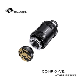 BYKSKI Hand Push Valve Switch Kit G1/4 Thread Water Stop Valve Connector + Plug + Male to Male Fitting