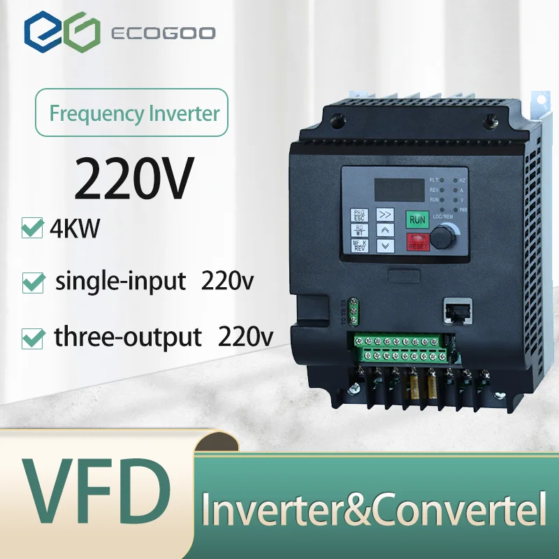 220V 4KW  Variable Frequency Drive VFD Inverter 220V/AC Speed control For Lathe motor Router Milling Machine