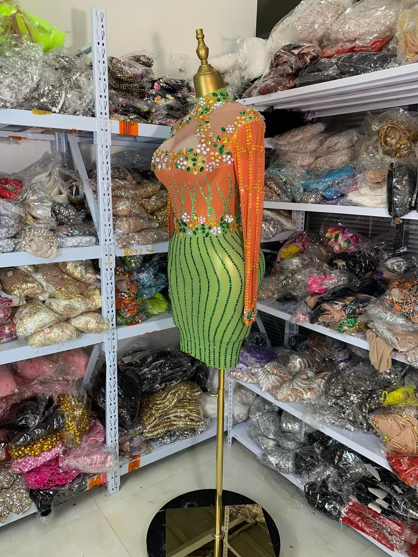 Women Birthday Dress Luxury Brightly Coloful Printed Crystal Beading Spandex Bodycon Mini Dress For Black Girls Music Festival