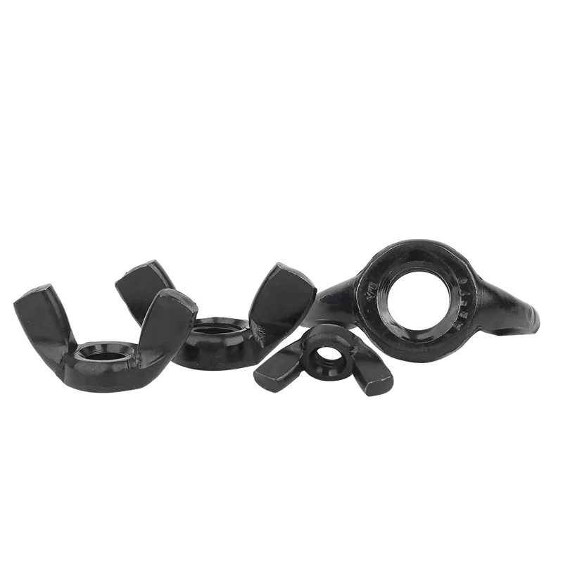 Tuercas de mariposa de acero inoxidable 304, color negro, M3, M4, M5, M6, M8, M10, M12, tuerca de sujeción Manual