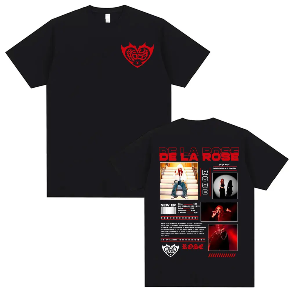 Singer De La Rose New Album 2026 Tour T Shirt Men Women Harajuku Hip Hop Aesthetic T-shirts Summer Tops Loose T-shirt Streetwear