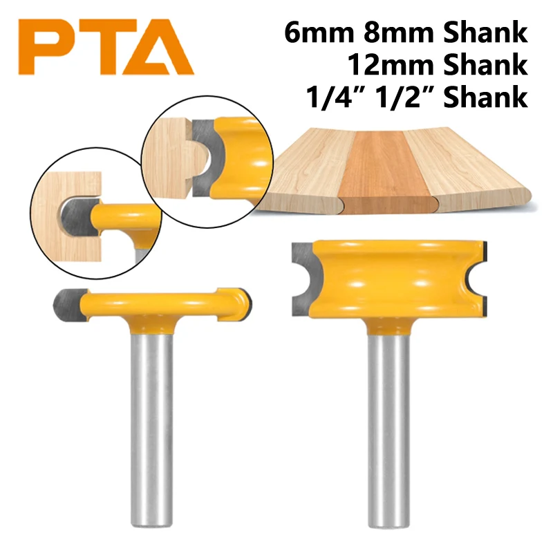 

2PCS 6MM 6.35MM 8MM 12MM 12.7MM Shank Flute & Bead T-Shaped Tenon Router Bits Woodworking Milling Cutters for Wood End Mill