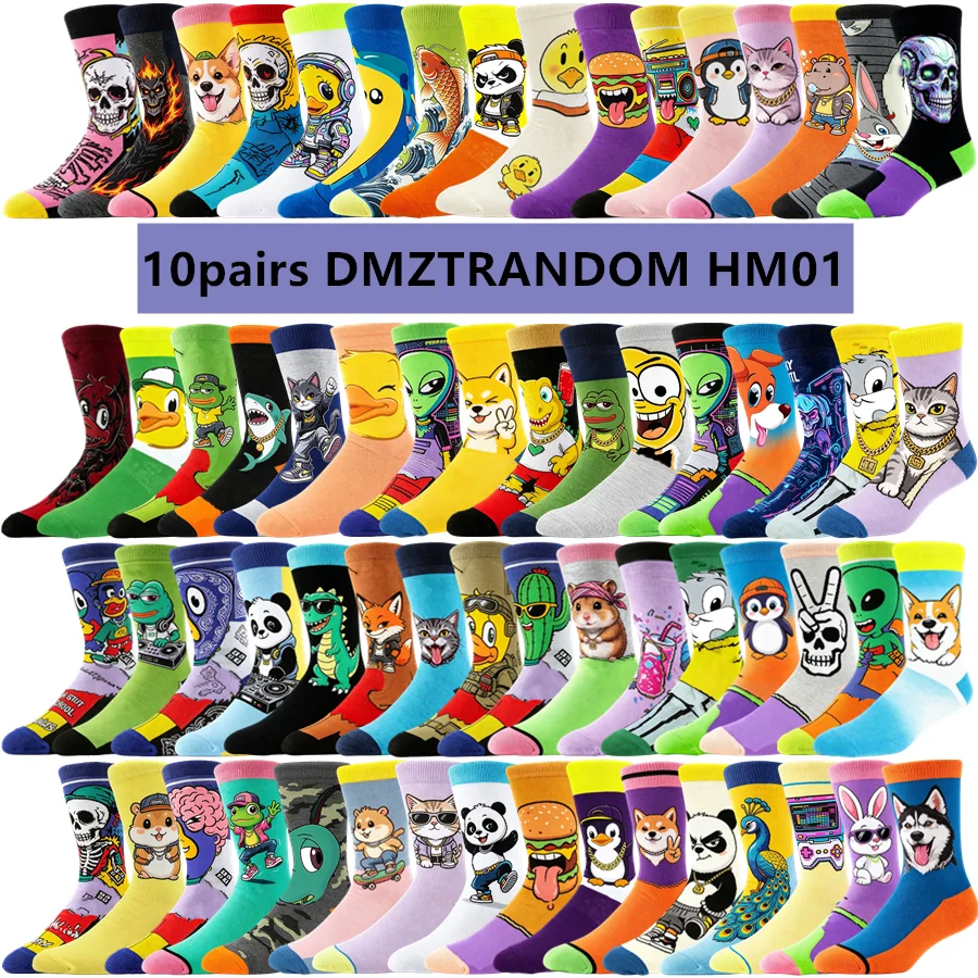 10 Paar Hip-Hop Street Fashion Cartoon Anime Socken Lustige Neuheit Casual Crew Socken