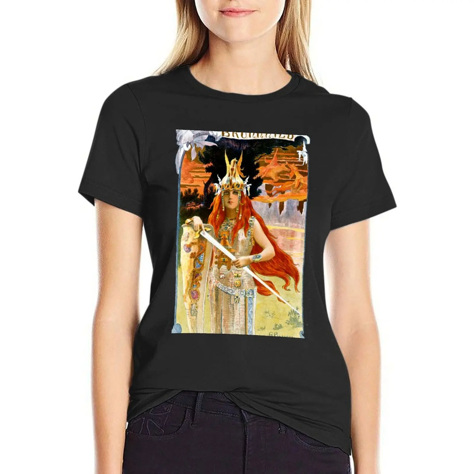 

Gaston Bussiere Brunhilde Brunnhild Bussière T-Shirt sweat vintage shirts graphic tees tight shirts for Women