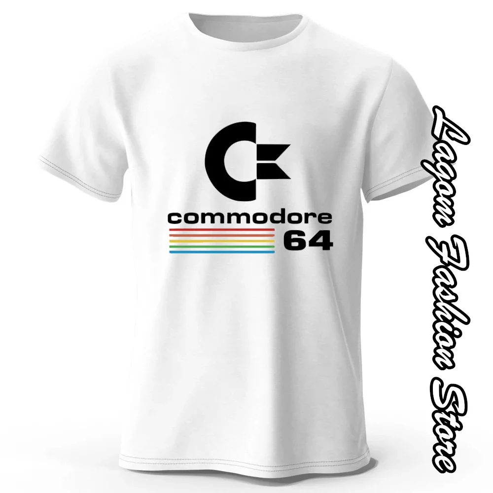 Summer Men Commodore 64 Print T-Shirt Fashion Cotton Tops Tees Male C64 SID Amiga Retro Short Sleeve Clothing Casual Streetwear