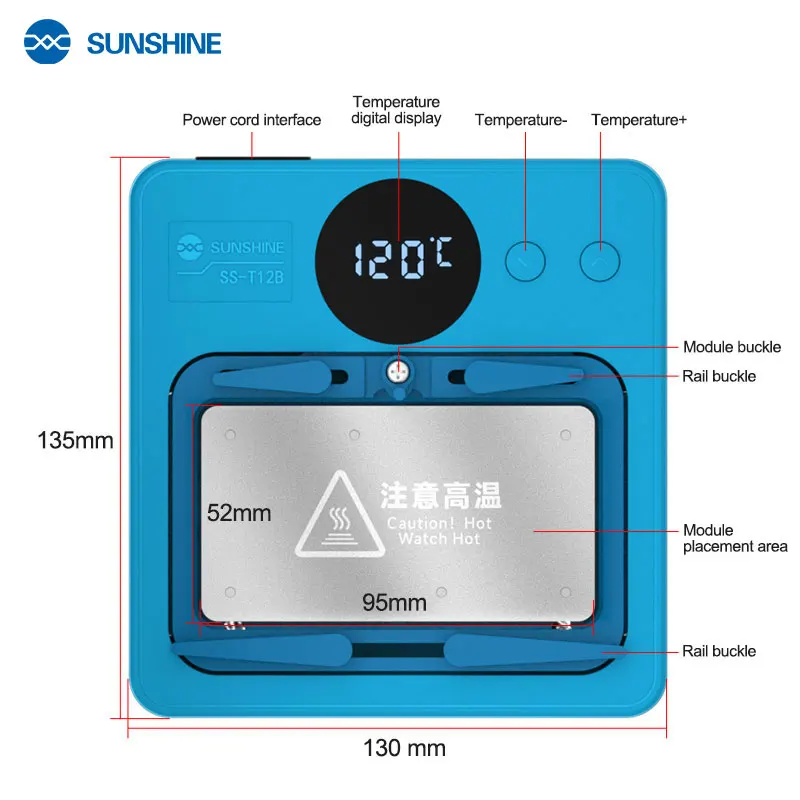 Sunshine SS-T12B Universal Intelligent Maintenance Heating Platform for 7-16 Motherboard BGA CPU Face ID Repair Tool