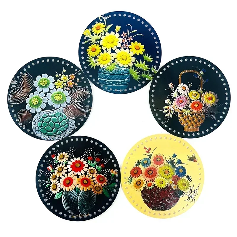 18cm Printed Animal Crochet Basket Base Acrylic Insert Cushion Bottom Bases for Make Your Own Baskets, Crochet, Weaving