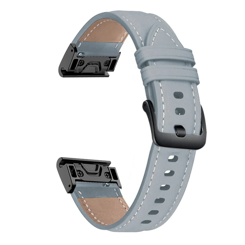 26 22Mm Lederen Horlogeband Wriststrap Voor Garmin Fenix 6X 6 Pro 5X 5 7X 7 3HR Gemakkelijk Fit quick Release Wirstband Fenix6