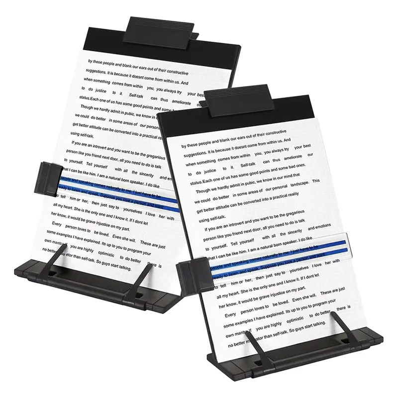 

Latest 7 Adjustable Position 2 Pack Black Metal Desktop Document Holder Stand File Organizer Copyholder