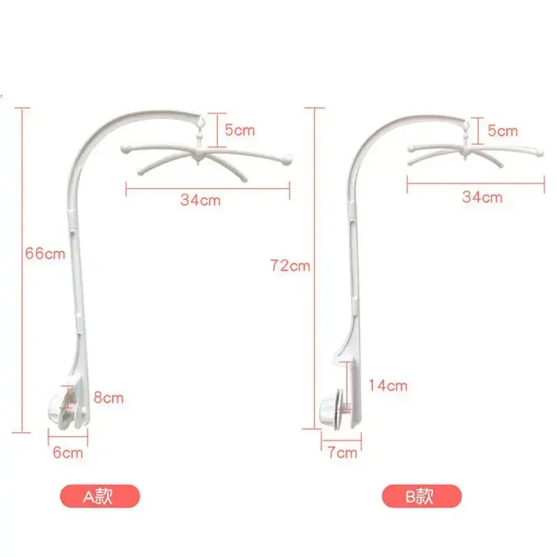 Baby Mobile Crib Bell Bracket 360° Rotating White Holder for Newborn Rattles Music Box Toys