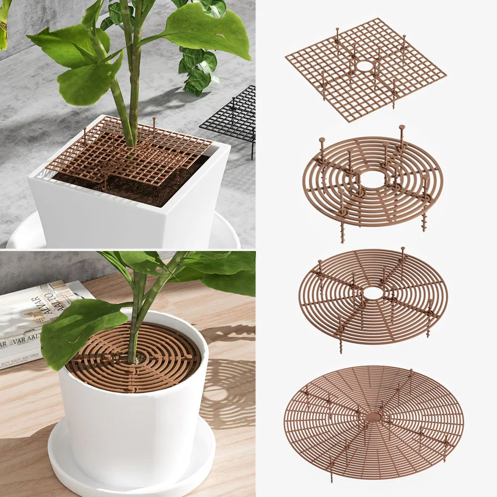 

Square/Round Plant Pot Grid Flowerpot Grid Plant Protector Plant Pot Cover Soil Guard Covers Baby Safety Garden Accessories