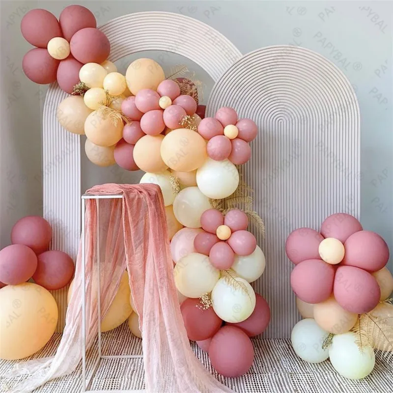 

81pcs Yellow Retro Pink Balloons Arch Garland Kit Anniversary Birthday Globos Bride Wedding Party Decoration Ballons