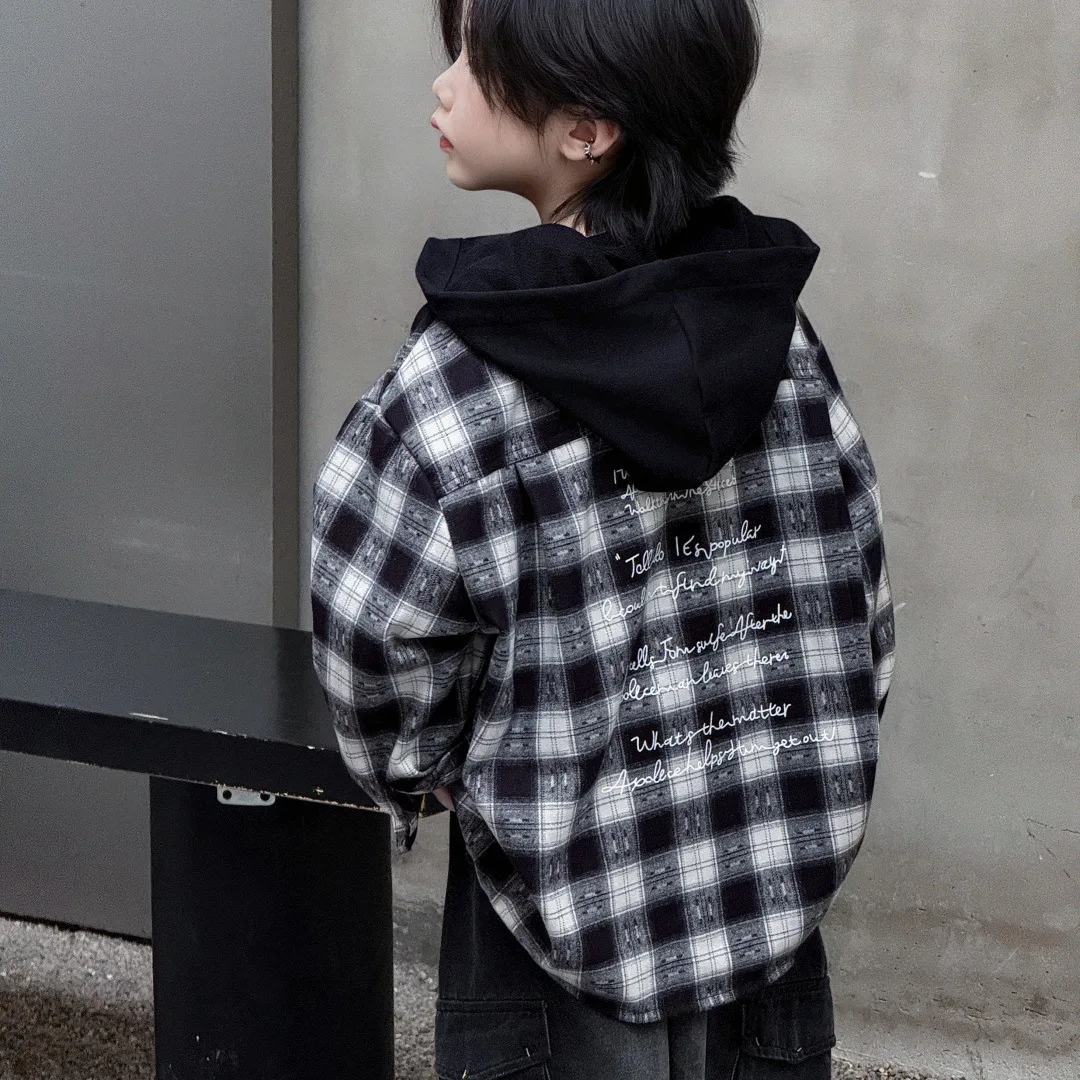 

Children Clothes Kids Casual Korean-style Coat Cardigan Hooded Shirt Boys Loose Long-sleeved Fashionable Kids Warm Coat