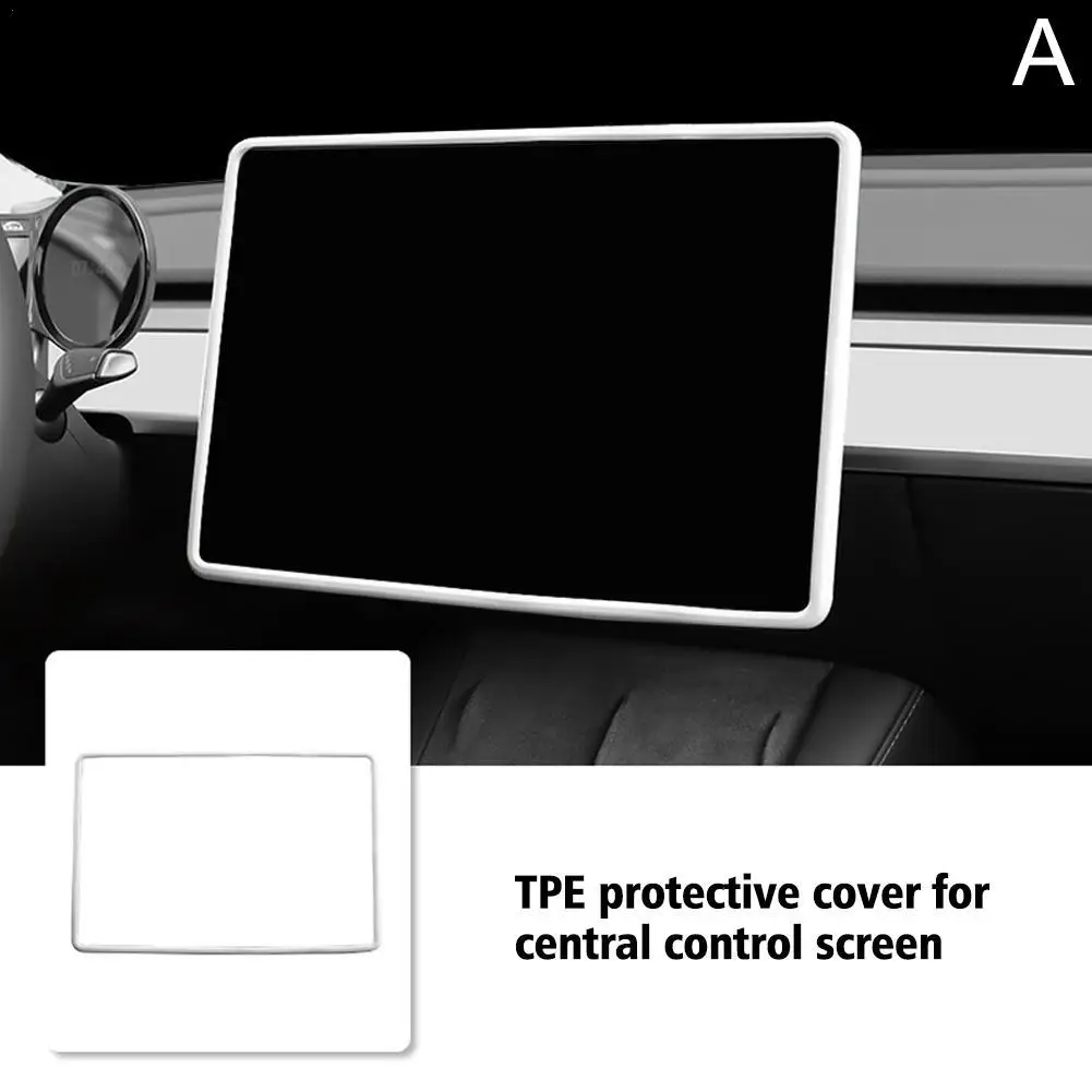  for Tesla Y Silicone Protective Frame Edge Cover Central Control Car Accessories Navigation Screen Protector New 