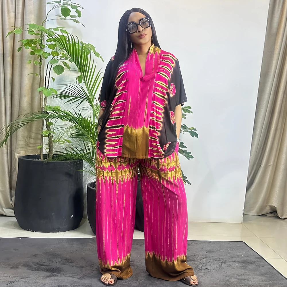 African Clothes for Women Ankara Dashiki 2 Piece Set Ankara Turkey Outfits 2025 Fashion Print Tops Pants Trousers Suit Plus Size