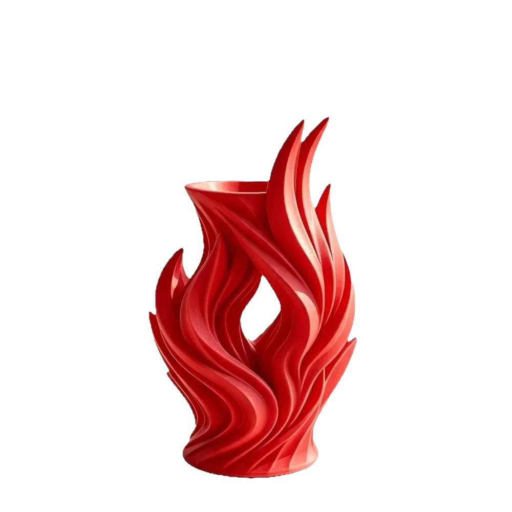 3D Printed Irregular Vase Twisted Wave Hollow Out Artistic Flame Vase Minimalist Flower Container Desktop Decoration