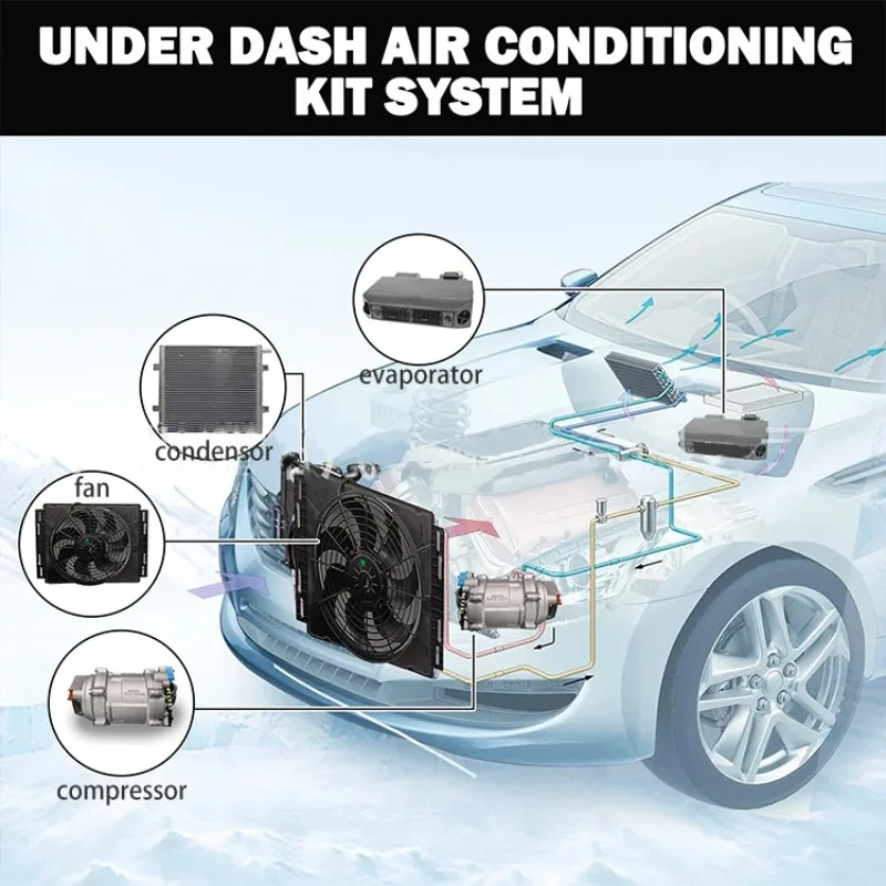 التبريد العالمي التدفئة الكهربائية 24 فولت وقوف السيارات 12 فولت سيارة تحت داش التيار المتناوب 12 فولت السيارات تكييف الهواء للتخييم متنقل #6