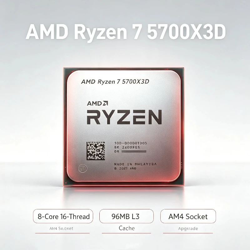 R7 5700X3D AMD Ryzen 5000 Series Bulk AM4 CPU 8 Core 16 Thread 105W Support DDR4 Max Boost 4.1GHz Fit X570 B550