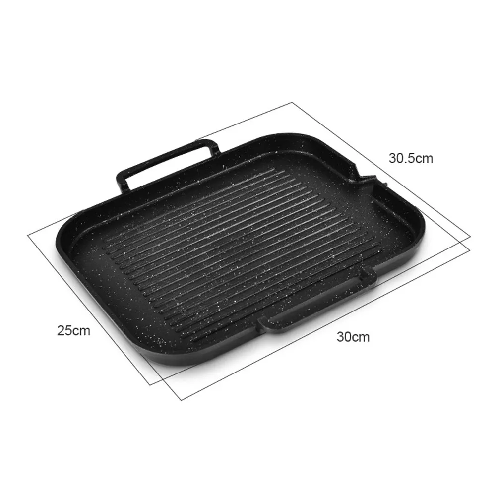 1Pcs Bbq Grill Plate Smokeless Induction Cooker Special Non-Stick Baking Pan Draining Oil for Indoor Steak Chicken Fish