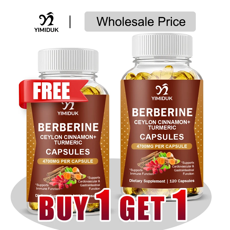 

Berberine 4700 Mg Supplement, with Ceylon Cinnamon, Support Heart Health, Immune System, Healthy GI & Cholesterol, Gluten-Free