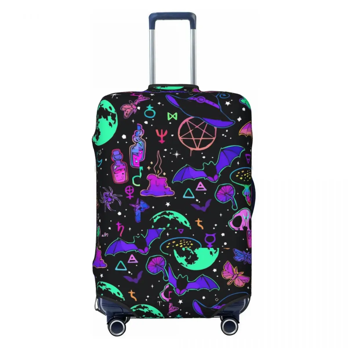 Halloween Print Suitcase Cover Bats And Ghost Travel Holiday Strectch Luggage Accesories Protector