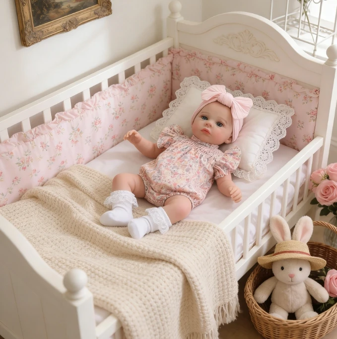 NPK 18'' Realistische Vollvinyl-Reborn-Puppe 'Meadow' mit Handbemalung und Sichtbaren Adern, Sammlerstück-Kunstpuppe