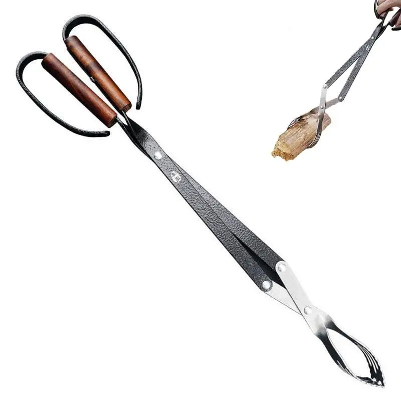 Fire Tongs For Fire Pit 20Inch Log Claw Tongs For Fire Pit And Fireplace Campfires Firewood Stove Camping Barbecue Supplies